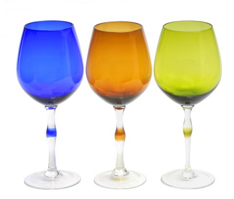 Coloured Stem Wine Glass, Glassware Hire