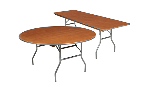 Halls Rental Wood Top Tables (Round, rectangle, square)