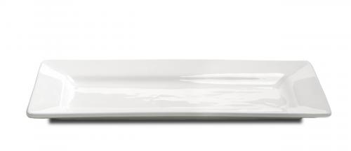White Rectangular 7.5'' x 3.75'' Plate - Hall's Rental